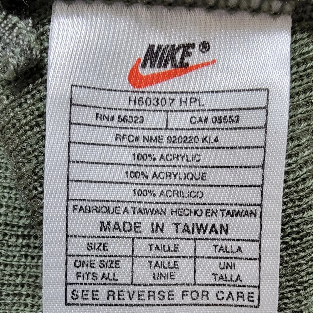 Nike Olive Green Logo Beanie Hat‎ One-Size